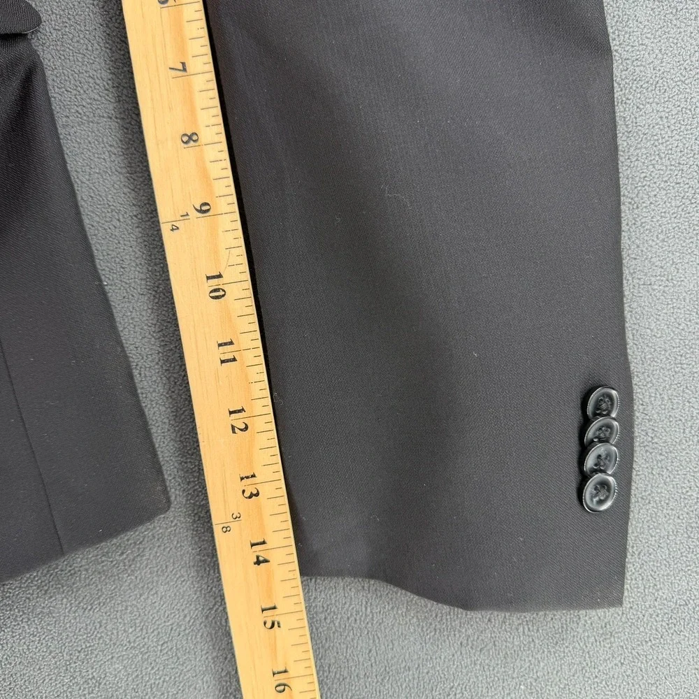 Peter Millar Mens 38S Black 100% Wool Herringbone 2-Button Blazer Sport Coat